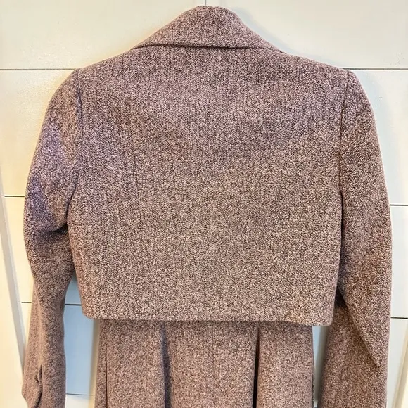 GAL MEETS GLAM Agatha Dainty pink Tweed button front A-line woman dress-blazer 2