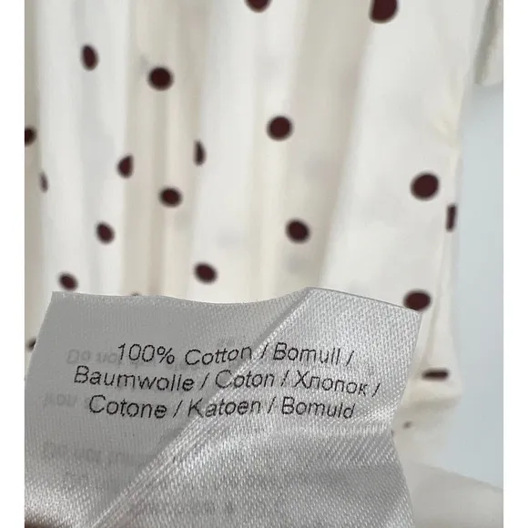 Ganni Dress Womens 8/10 Polka Dot Poplin Midi Pockets Minimalist Timeless