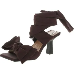 Ganni Womens Brown Strappy Bow Dressy Heels Shoes New