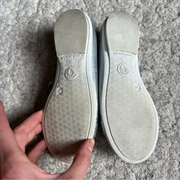 Garvalin Silver Leather Nautical Knot Vamp Velcro Closure Mary Janes EU Sz 30