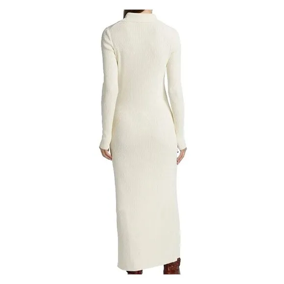 Gauge81 Rubi Luxury Minimalist Heavy Ribbed Knit Sweater Ivory Maxi Dress Size S