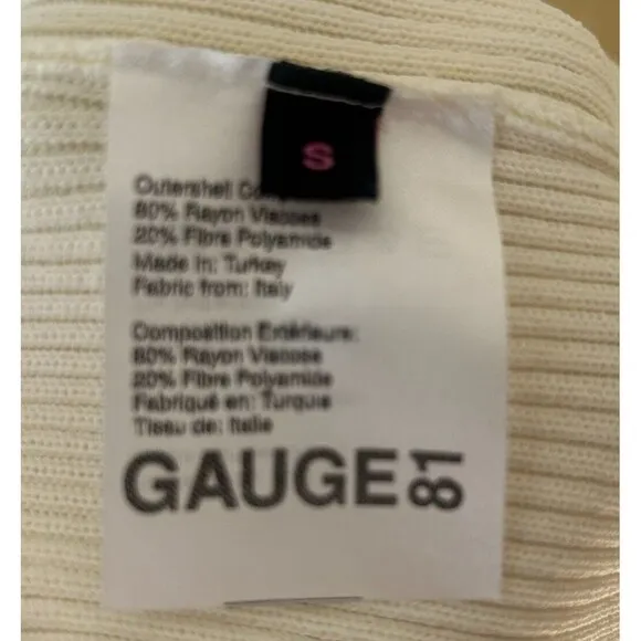 Gauge81 Rubi Luxury Minimalist Heavy Ribbed Knit Sweater Ivory Maxi Dress Size S