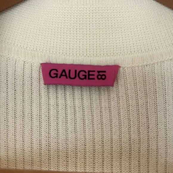Gauge81 Rubi Luxury Minimalist Heavy Ribbed Knit Sweater Ivory Maxi Dress Size S