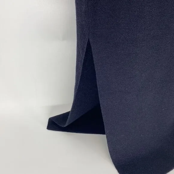 GESTUZ HERLAGZ DRESS sky captain wool blue midi minimalist side slits sz S