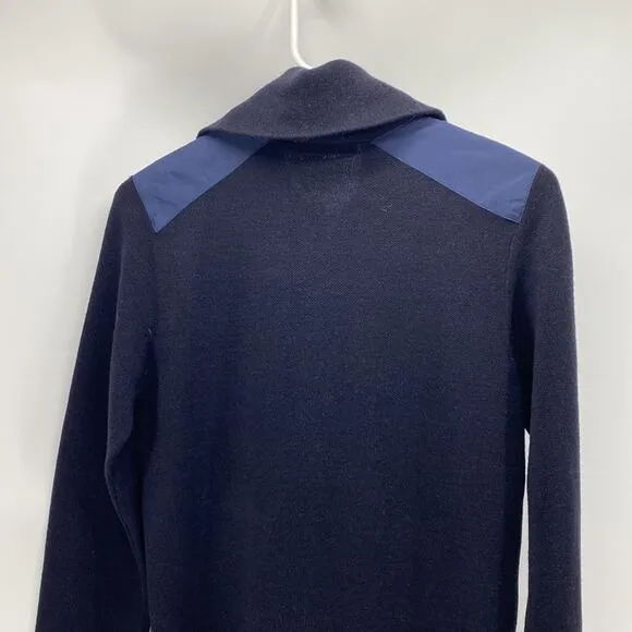 GESTUZ HERLAGZ DRESS sky captain wool blue midi minimalist side slits sz S