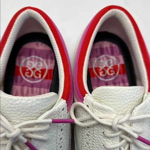 G/FORE Women's Limited Galivanter Golf Shoes White Pink Oxford Brogue Size 8.5