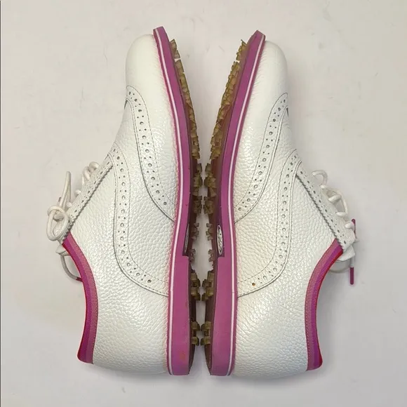G/FORE Women's Limited Galivanter Golf Shoes White Pink Oxford Brogue Size 8.5