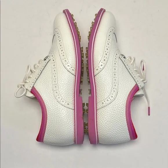 G/FORE Women's Limited Galivanter Golf Shoes White Pink Oxford Brogue Size 8.5