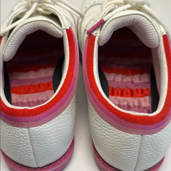 G/FORE Women's Limited Galivanter Golf Shoes White Pink Oxford Brogue Size 8.5