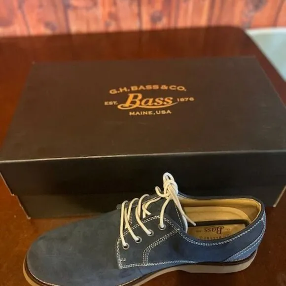 G.H. Bass &amp; Co. Proctor Navy Suede Mens Shoes Size 7 M