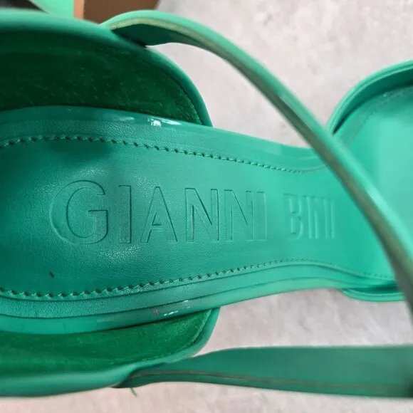 Gianni Bini Maryjane Pumps 11 Mint Green Patent Block Heel Dressy Pointed Shoes