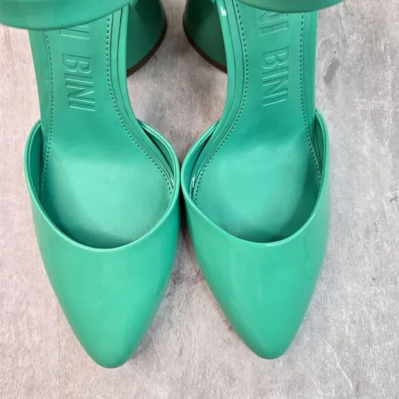 Gianni Bini Maryjane Pumps 11 Mint Green Patent Block Heel Dressy Pointed Shoes