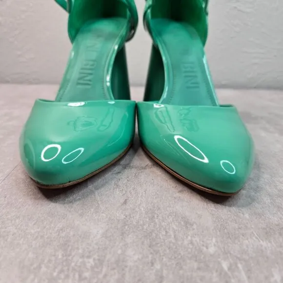 Gianni Bini Maryjane Pumps 11 Mint Green Patent Block Heel Dressy Pointed Shoes
