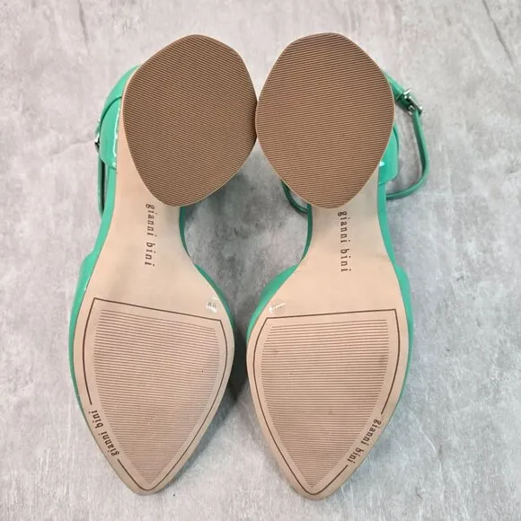 Gianni Bini Maryjane Pumps 11 Mint Green Patent Block Heel Dressy Pointed Shoes