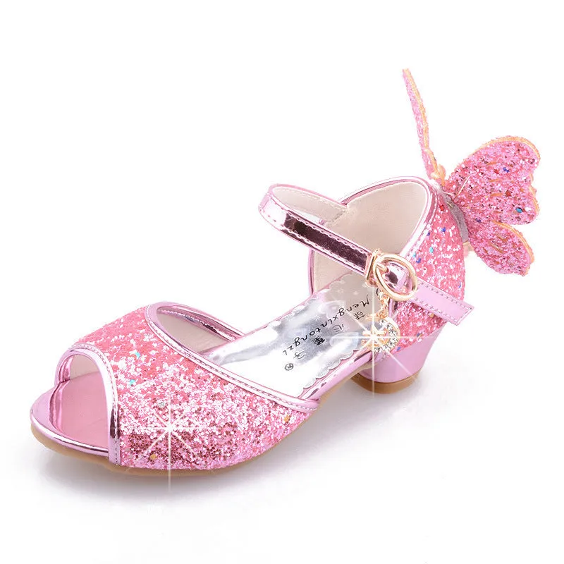 Girls Bowknot Soft Sole Low Heel Dance Shoes