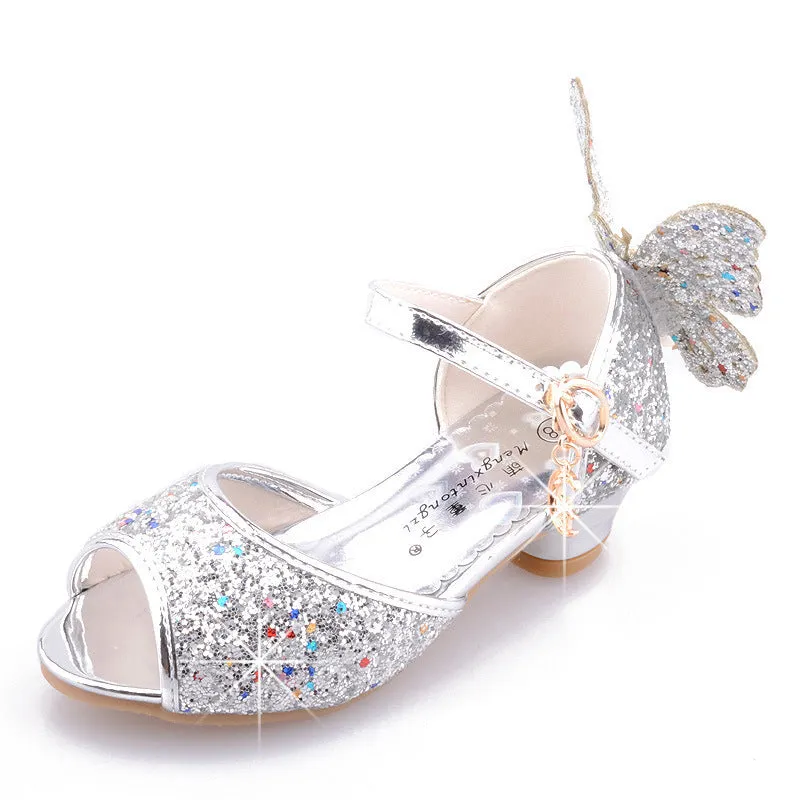 Girls Bowknot Soft Sole Low Heel Dance Shoes