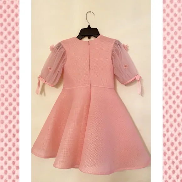 Girl’s David Charles Luxury Floral Pleated Dress