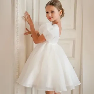 Girl's Luxury Bridal Formal White Dress