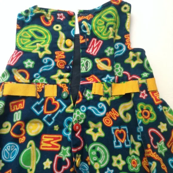 GIRL'S MOSCHINO BAMBINO ITALY DRESS, ABC Dress, Colorful, Toddler Luxury