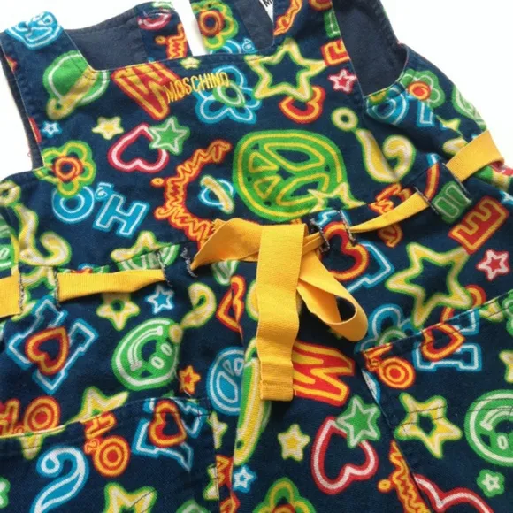 GIRL'S MOSCHINO BAMBINO ITALY DRESS, ABC Dress, Colorful, Toddler Luxury