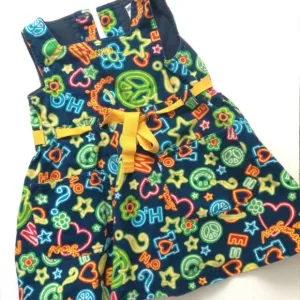 GIRL'S MOSCHINO BAMBINO ITALY DRESS, ABC Dress, Colorful, Toddler Luxury