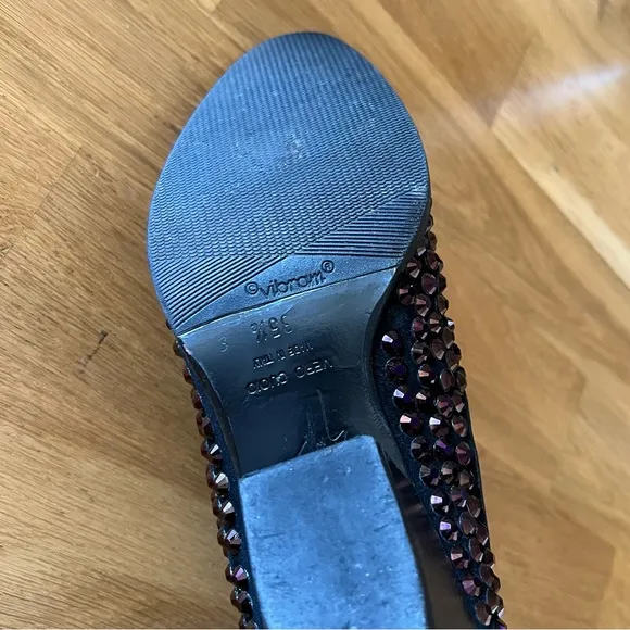 GIUSEPPE ZANOTTI Swarovski Crystal Rhinestone Ankle Booties Cowboy Boots - 35.5