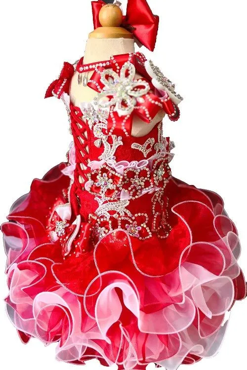 Glitz Beaded Bodice Little Girl/Baby Girl/Baby Miss Pageant Dress