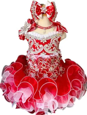 Glitz Beaded Bodice Little Girl/Baby Girl/Baby Miss Pageant Dress