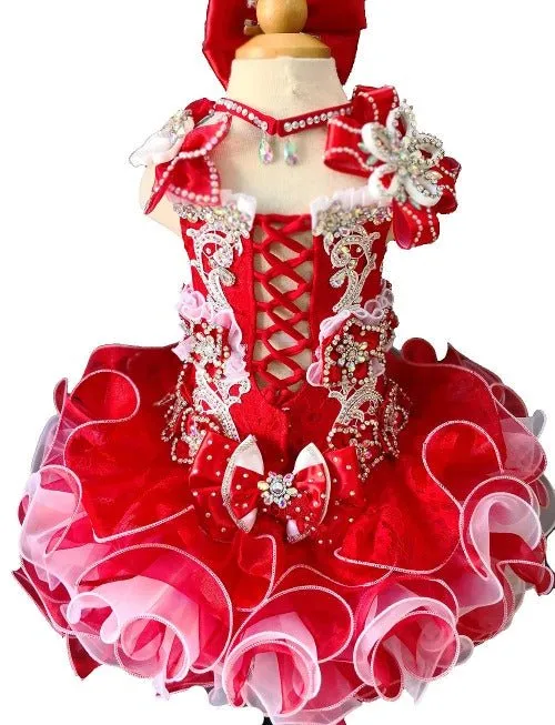 Glitz Beaded Bodice Little Girl/Baby Girl/Baby Miss Pageant Dress