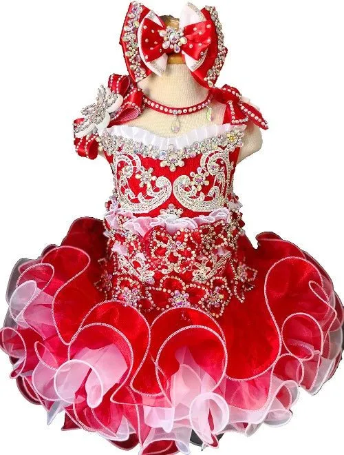 Glitz Beaded Bodice Little Girl/Baby Girl/Baby Miss Pageant Dress