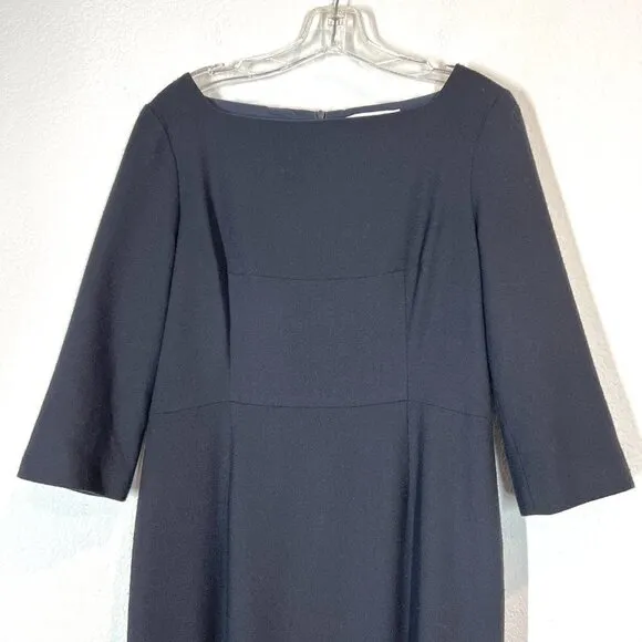 Goat Sheath Dress Midi Blue Minimalist Quiet Luxury 10