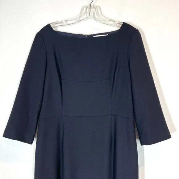 Goat Sheath Dress Midi Blue Minimalist Quiet Luxury 10