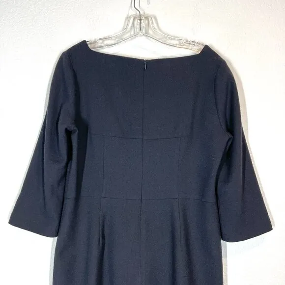 Goat Sheath Dress Midi Blue Minimalist Quiet Luxury 10
