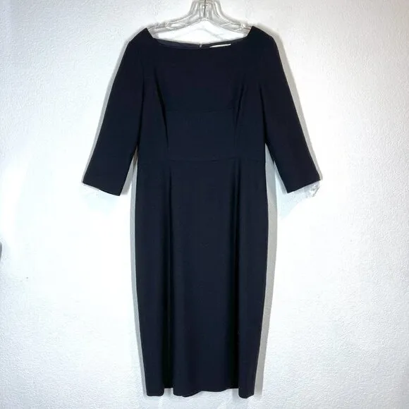 Goat Sheath Dress Midi Blue Minimalist Quiet Luxury 10