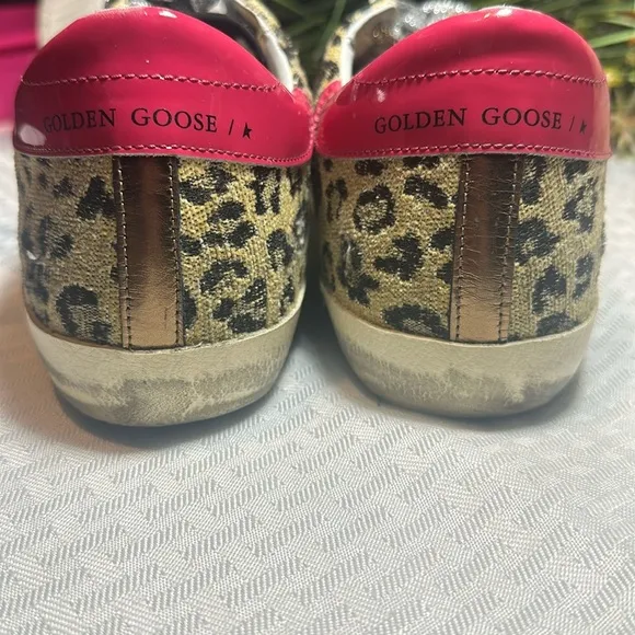 Golden Goose Super-Star  shoes sneakers leopard w/box &amp; receipt
