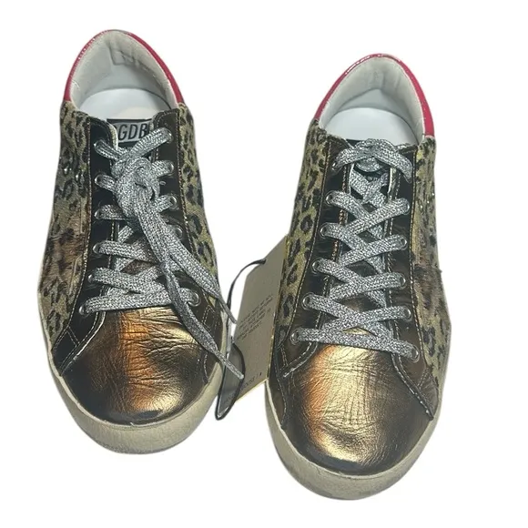 Golden Goose Super-Star  shoes sneakers leopard w/box &amp; receipt
