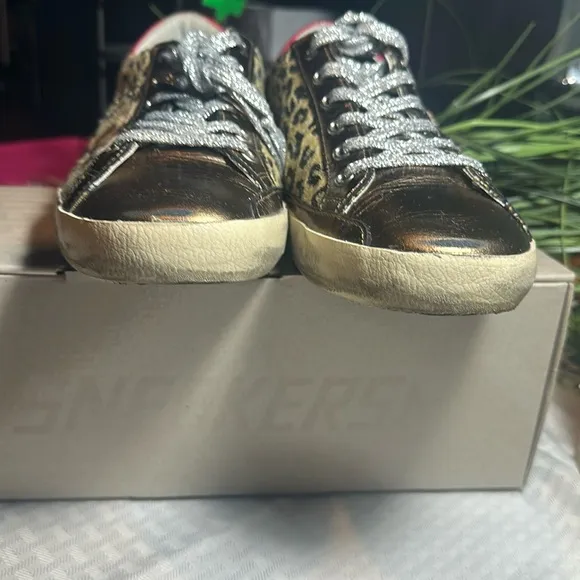 Golden Goose Super-Star  shoes sneakers leopard w/box &amp; receipt
