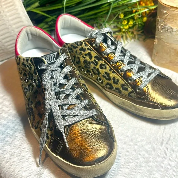 Golden Goose Super-Star  shoes sneakers leopard w/box &amp; receipt