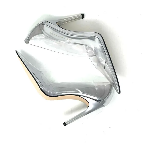Good American CindeRella Pumps Size 8 Glass GA275P-X