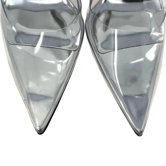 Good American CindeRella Pumps Size 8 Glass GA275P-X