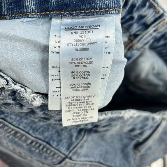 Good American Good 90's Duster Jeans - Blue950 - 18 - New with tags