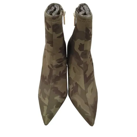 Good American Kickstand Bootie Camo Neoprene High Heeled Ankle Boot