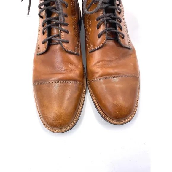 Gordon Rush Horton Leather Cap Toe Wingtip Ankle Boots in Cognac Size 9