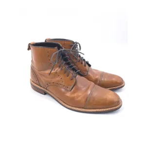 Gordon Rush Horton Leather Cap Toe Wingtip Ankle Boots in Cognac Size 9