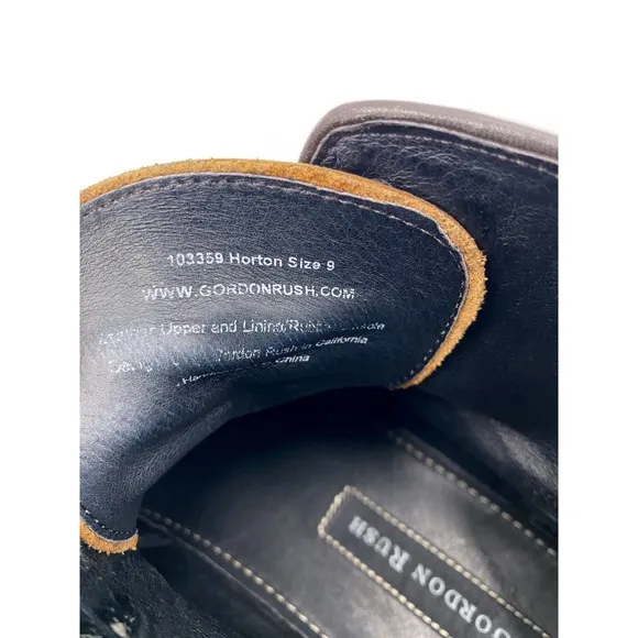Gordon Rush Horton Leather Cap Toe Wingtip Ankle Boots in Cognac Size 9