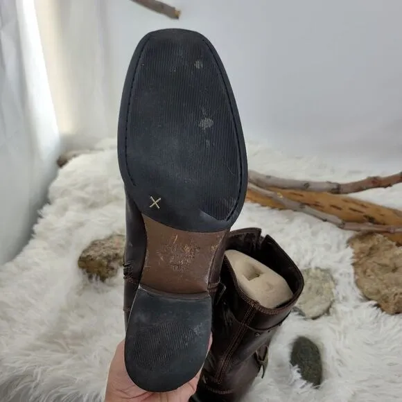 Gordon rush studded brown leather ankle boots. (K)