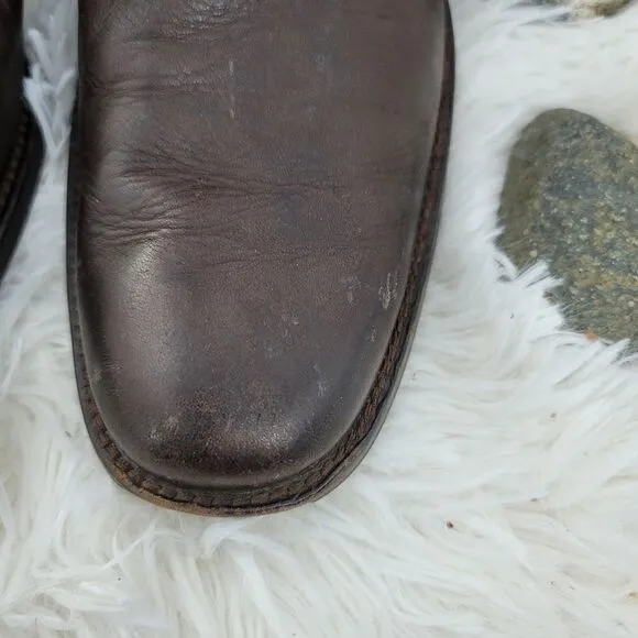 Gordon rush studded brown leather ankle boots. (K)