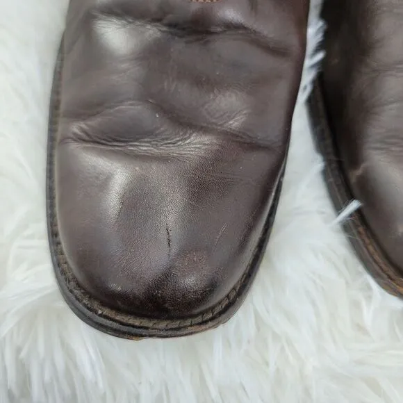 Gordon rush studded brown leather ankle boots. (K)