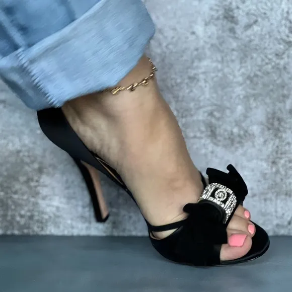 Gorgeous high satin heels dressy shoes