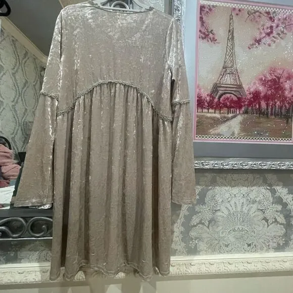 Gorgeous Silver Velvet Dress!